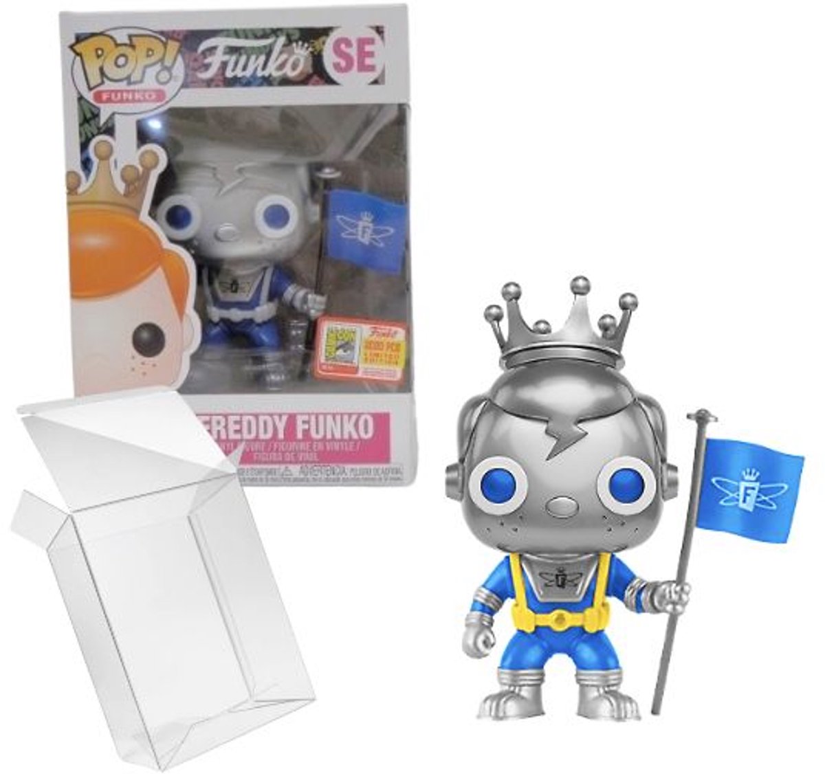   Pop! Freddy  : Space Robot (Silver) [2018 San Diego Comic Con Exclusive Official Con Sticker] 2000 Pcs Limited Edition